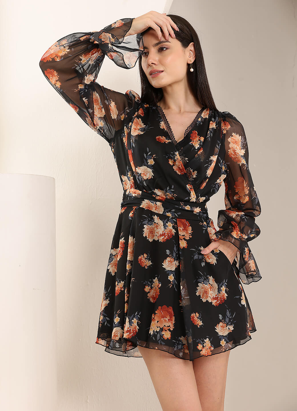 Floral Printed Mini Dress