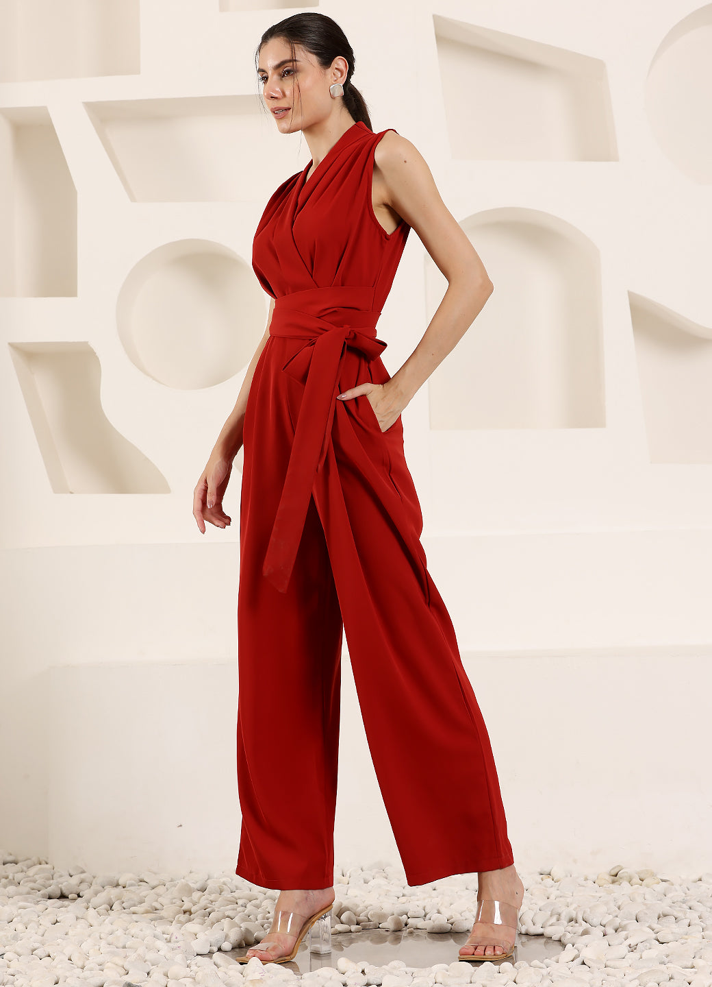 Dressing Room Sleevless Solid Jumpsuit