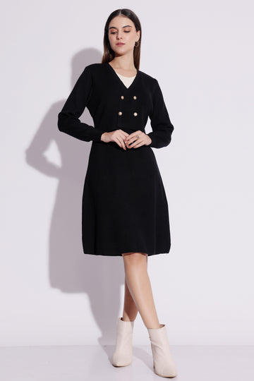 Elegant Black Coat Dress