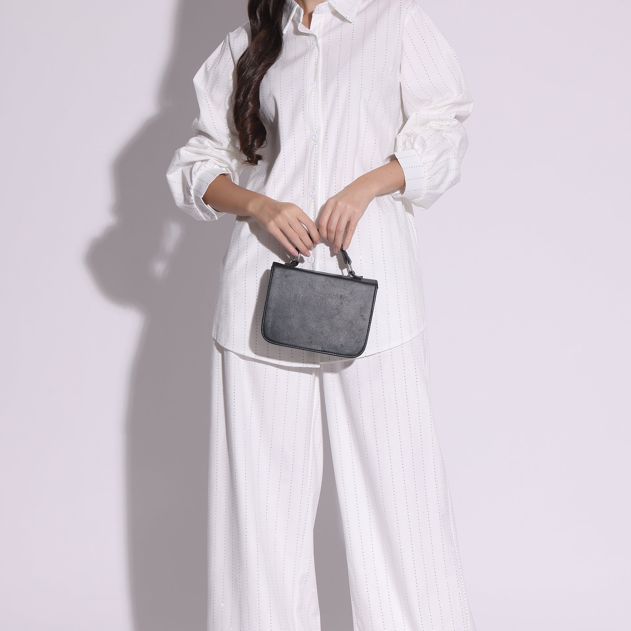 Elegant White Pinstripe Co-Ord Set