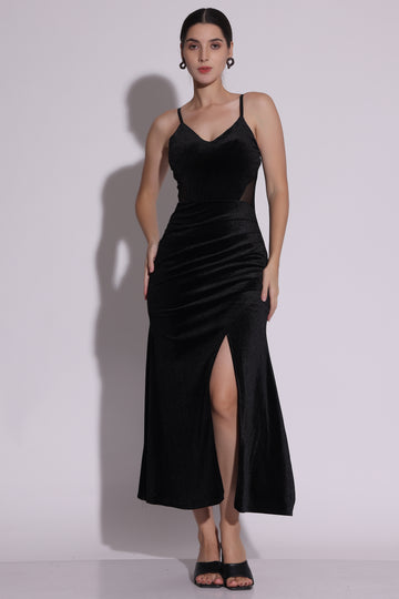 Midnight Elegance Velvet Gown