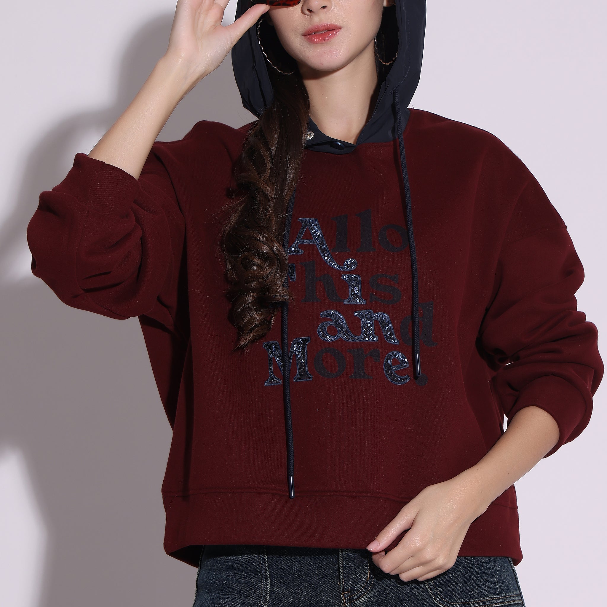 Burgundy Graphic Hoodie