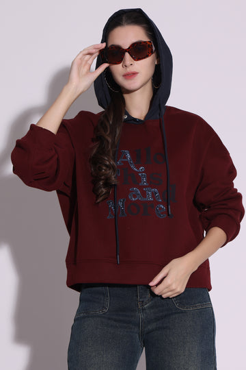 Burgundy Graphic Hoodie