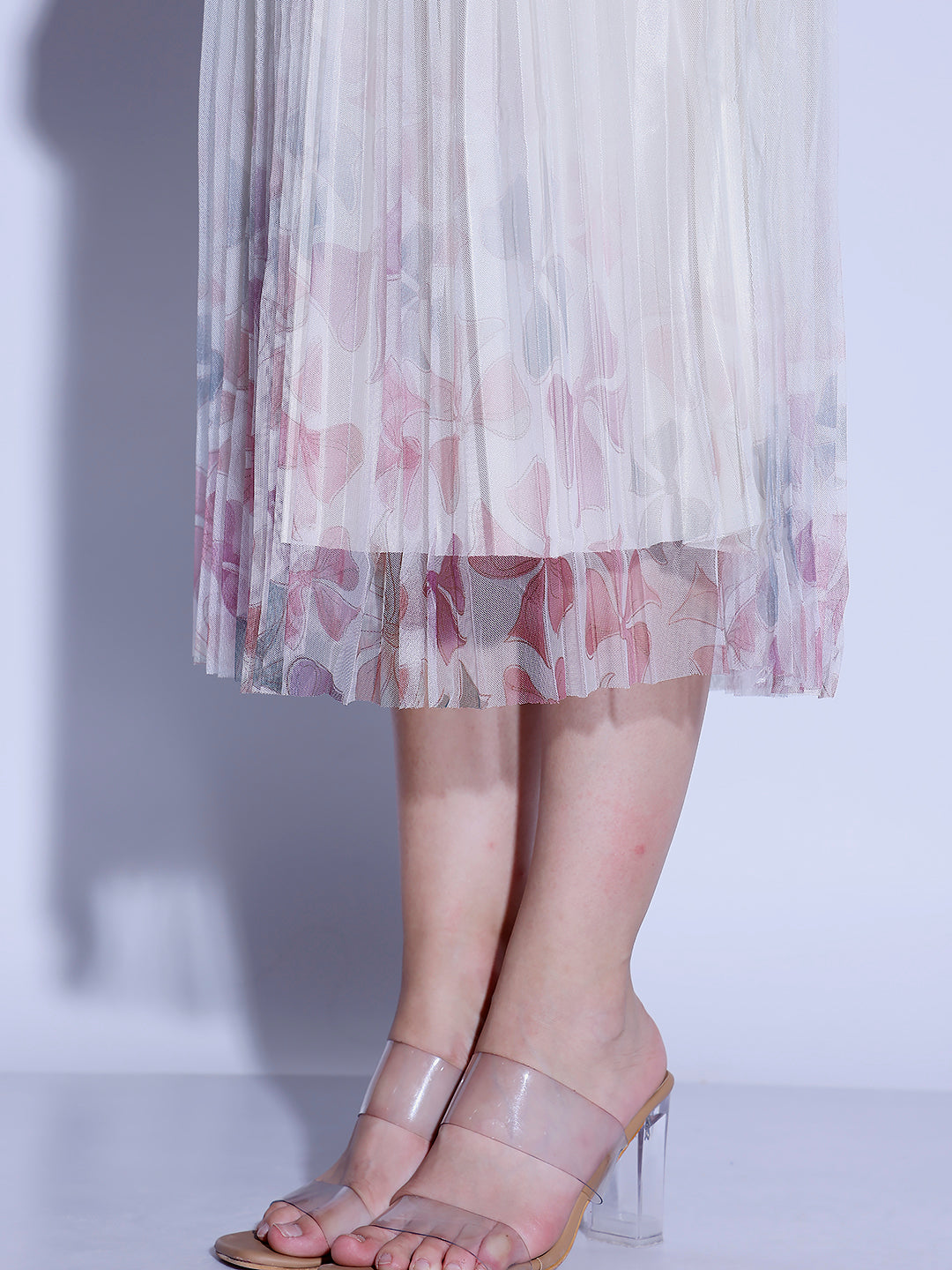 Floral Pleated Skirt