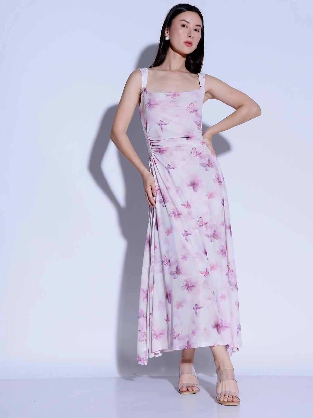 Butterfly Print Long Dress