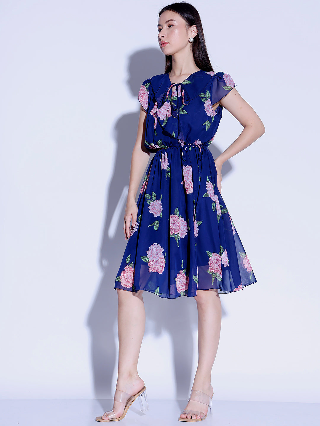 Flower Print Flared Dress