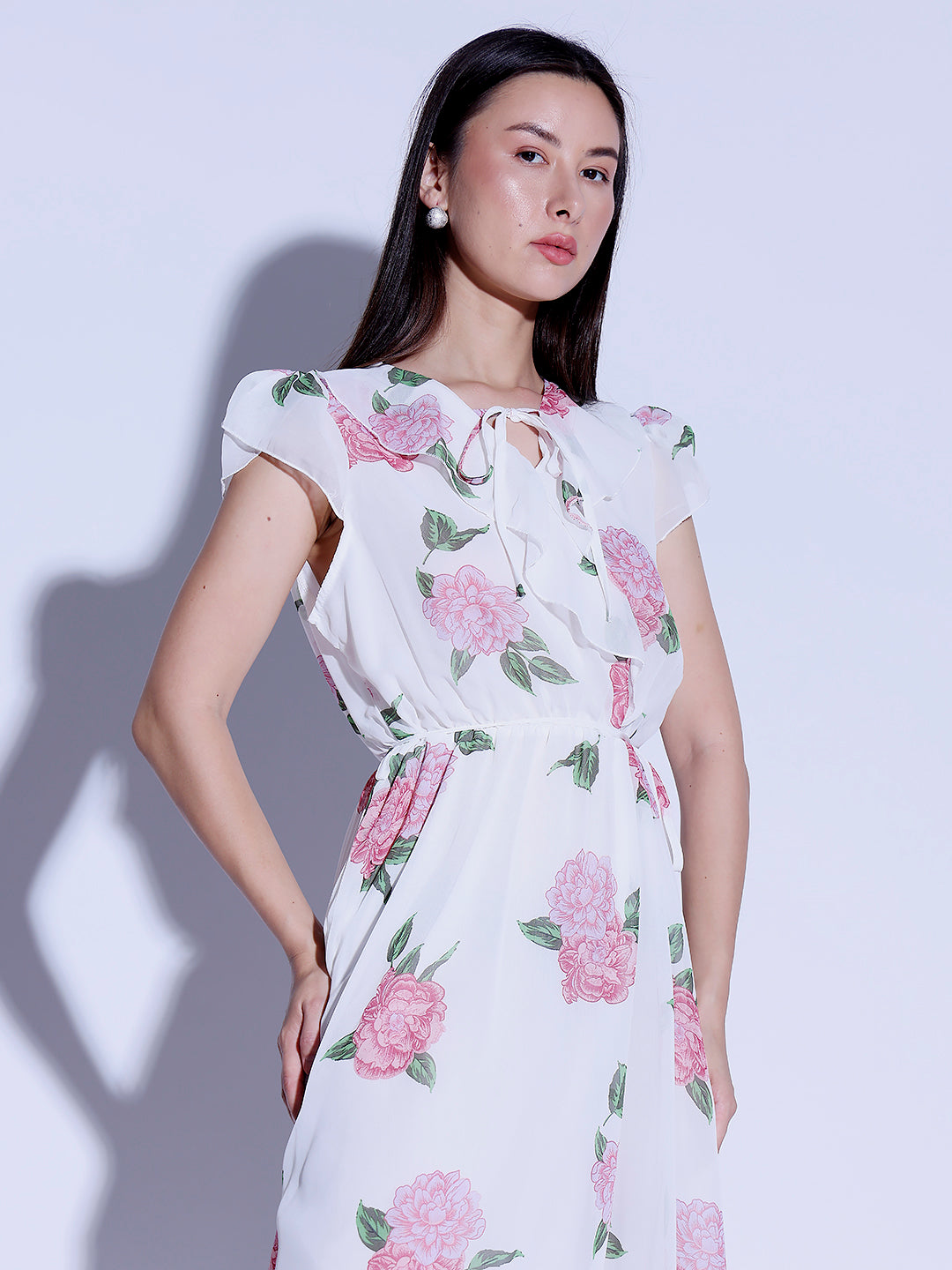 Flower Print Flared Dress