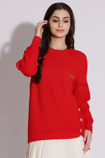 Soft Knit Red Sweater