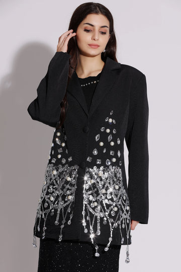 Embellished Black Coat