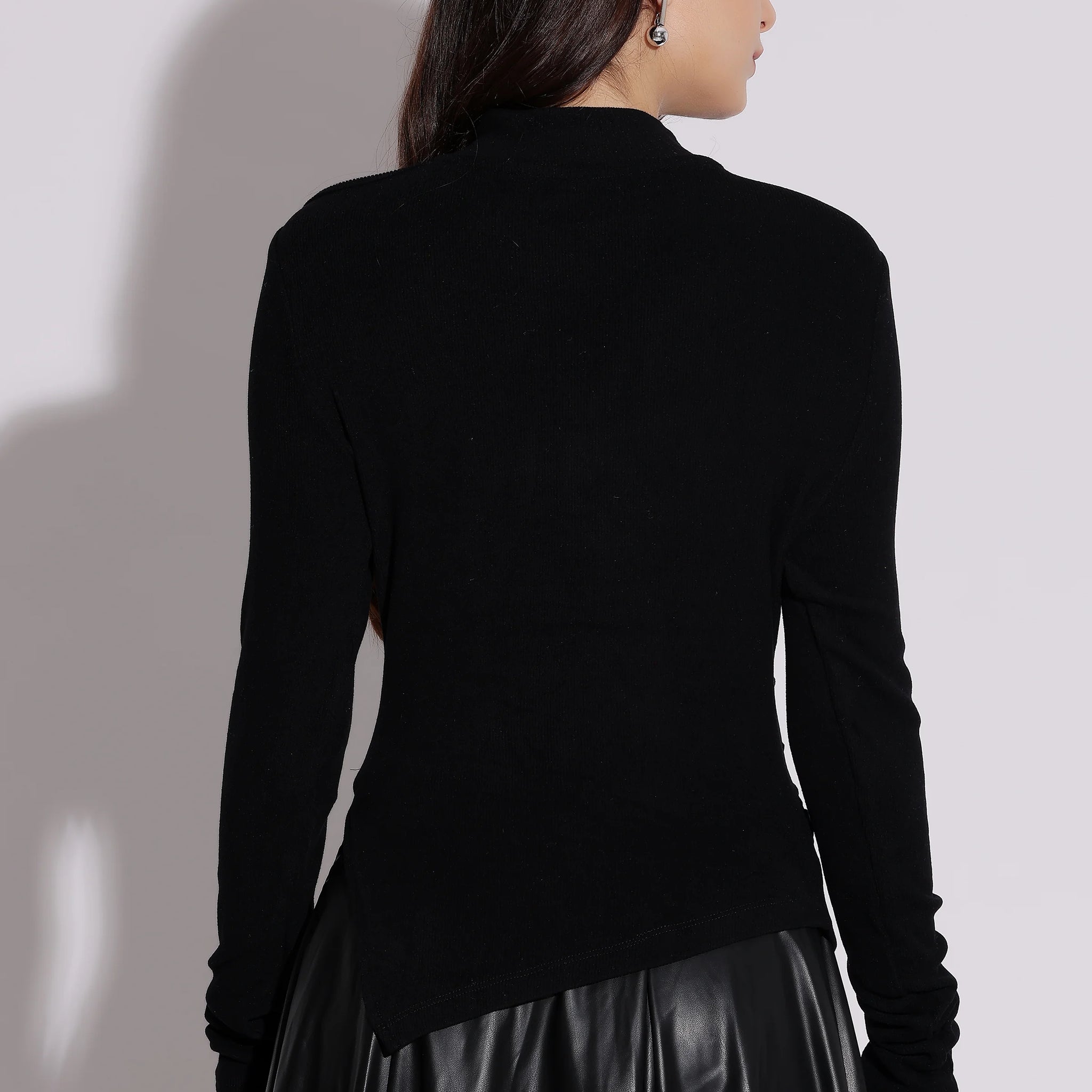 Black Cut-Out Sweater