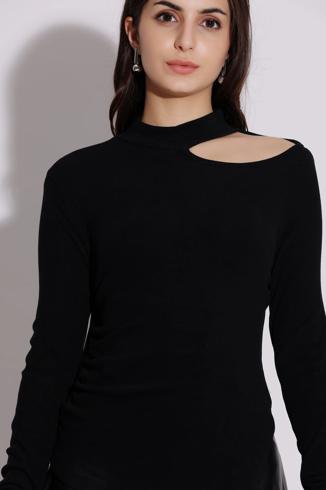 Black Cut-Out Sweater