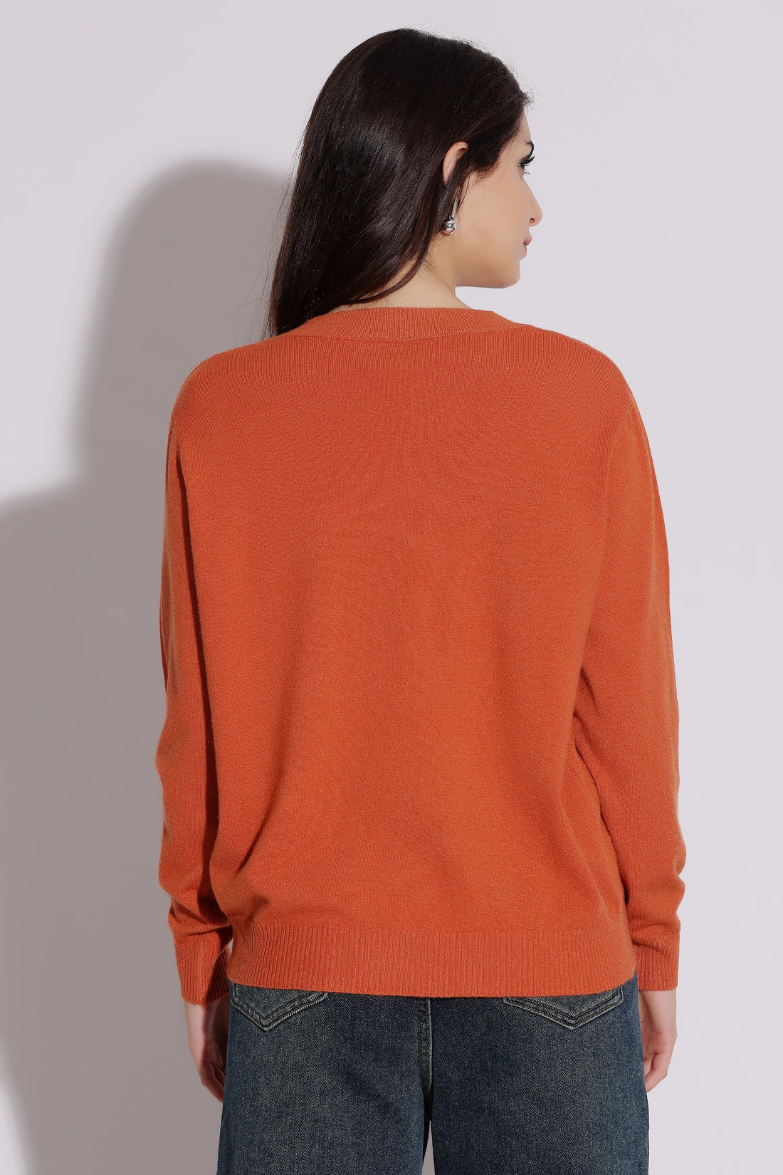 Vibrant Orange Knit Sweater