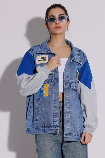 Graphic Oversized Denim Jacket