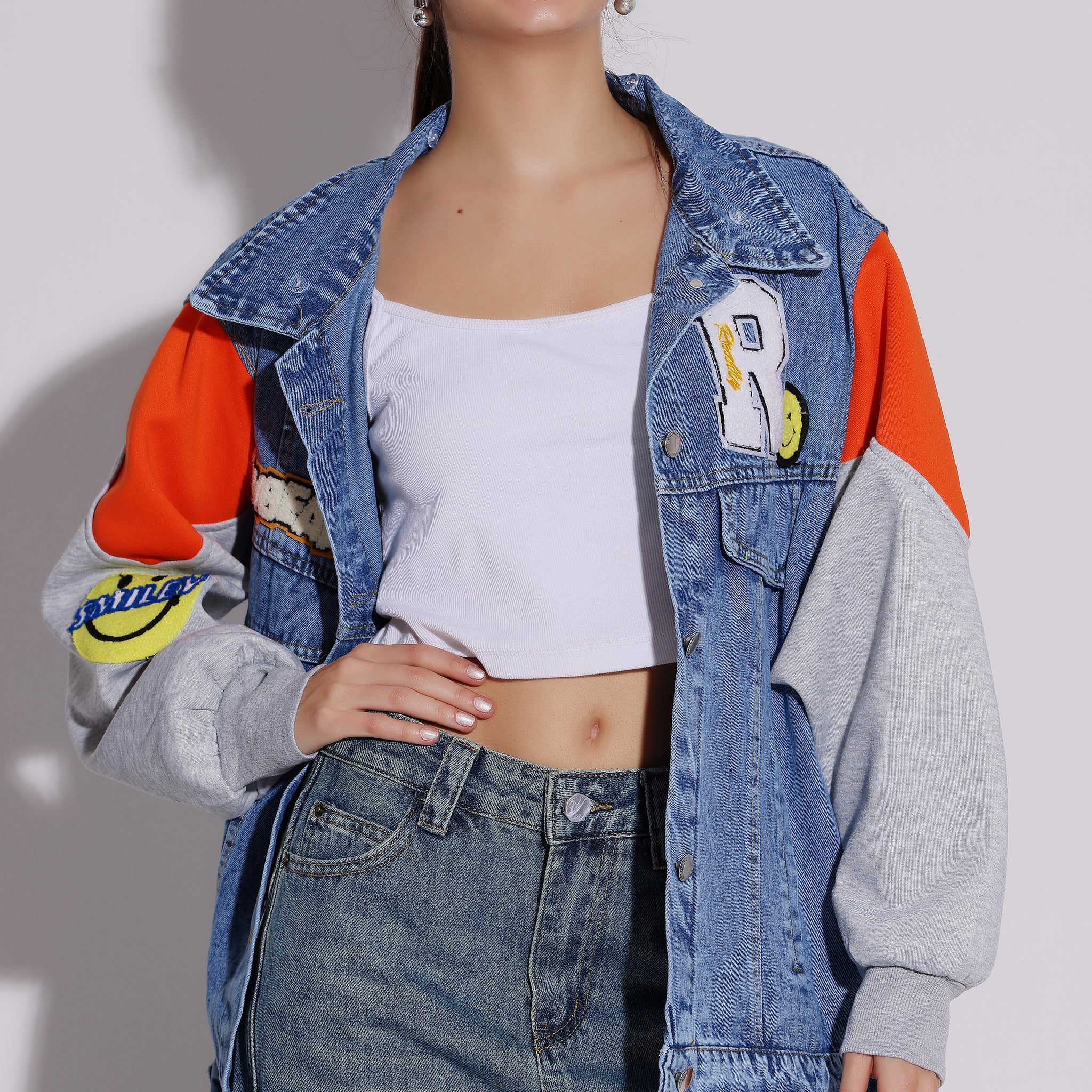 Graphic Oversized Denim Jacket