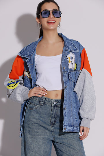 Graphic Oversized Denim Jacket