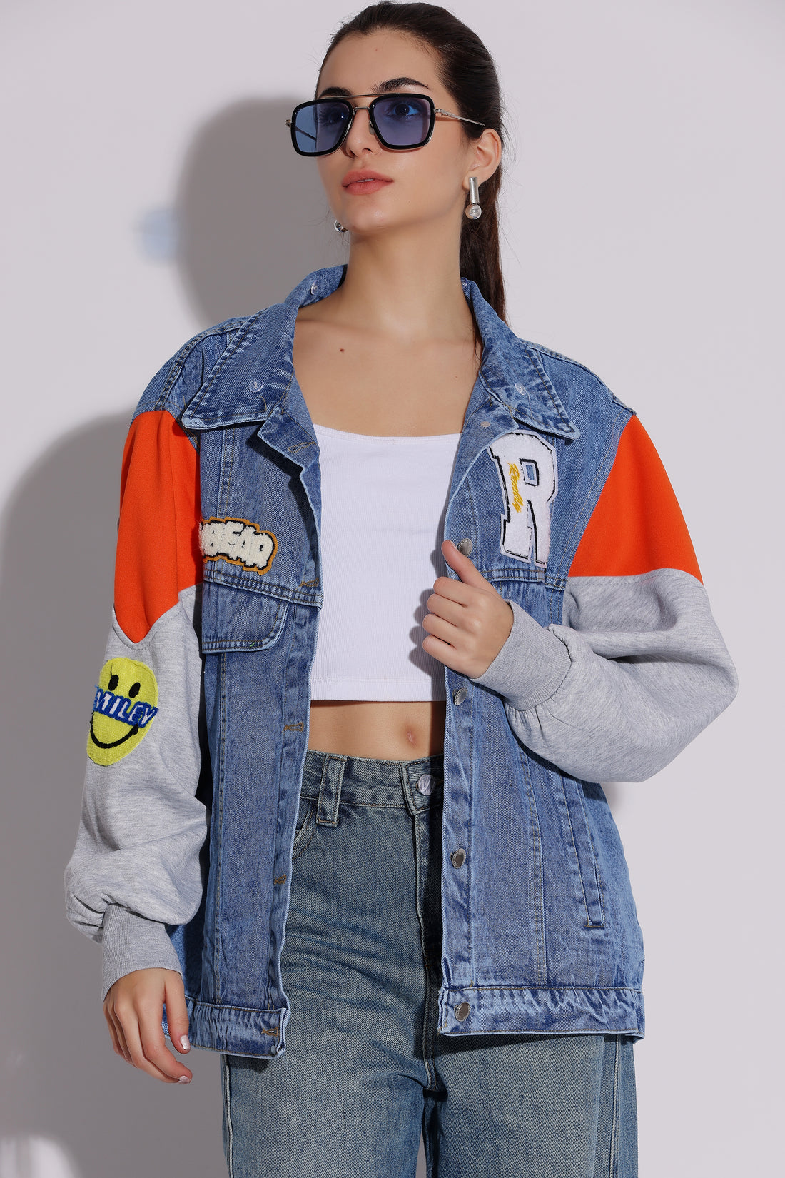 Graphic Oversized Denim Jacket