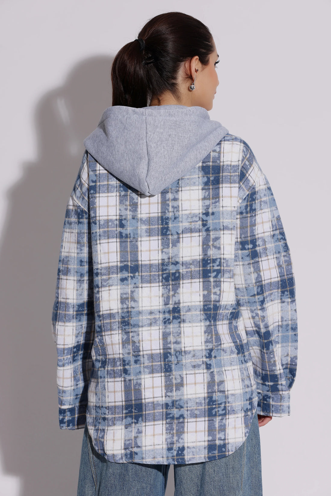 Plaid Hooded Shirt