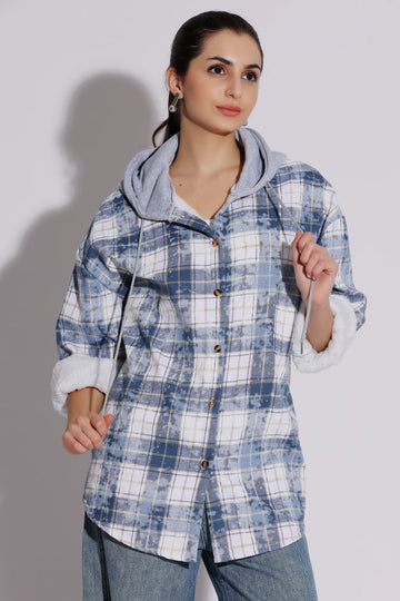 Plaid Hooded Shirt