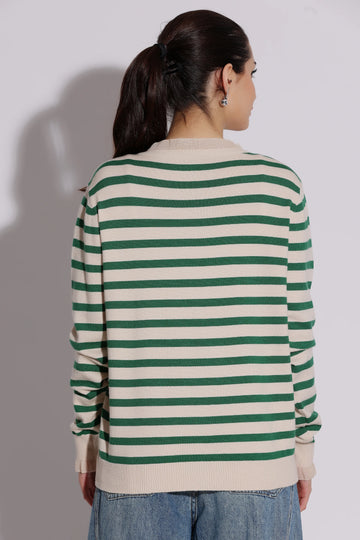 Striped V-Neck Sweater