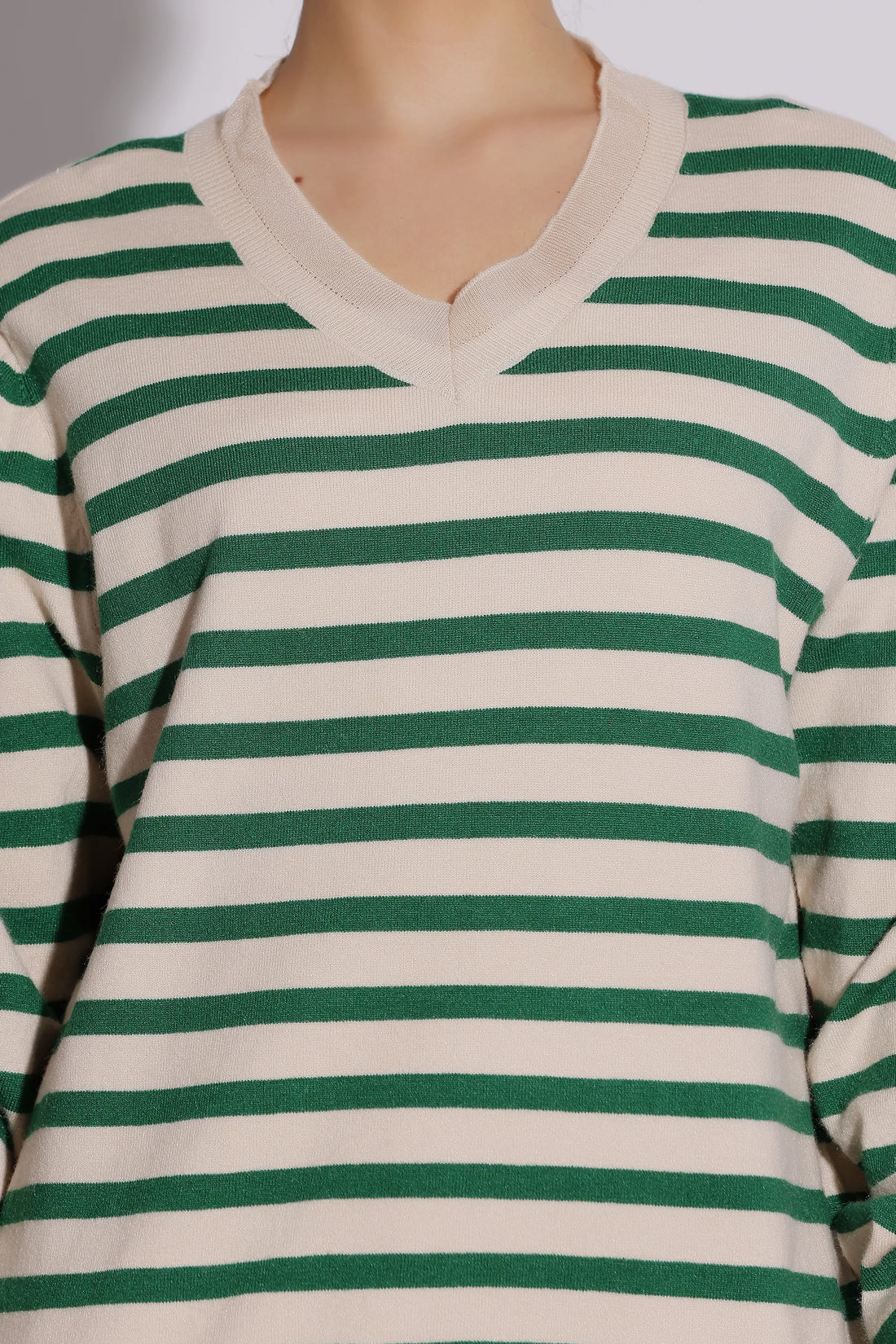 Striped V-Neck Sweater