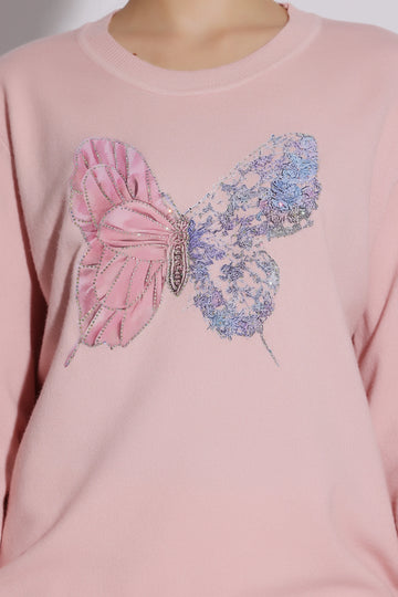 Pink Embroidered Sweater