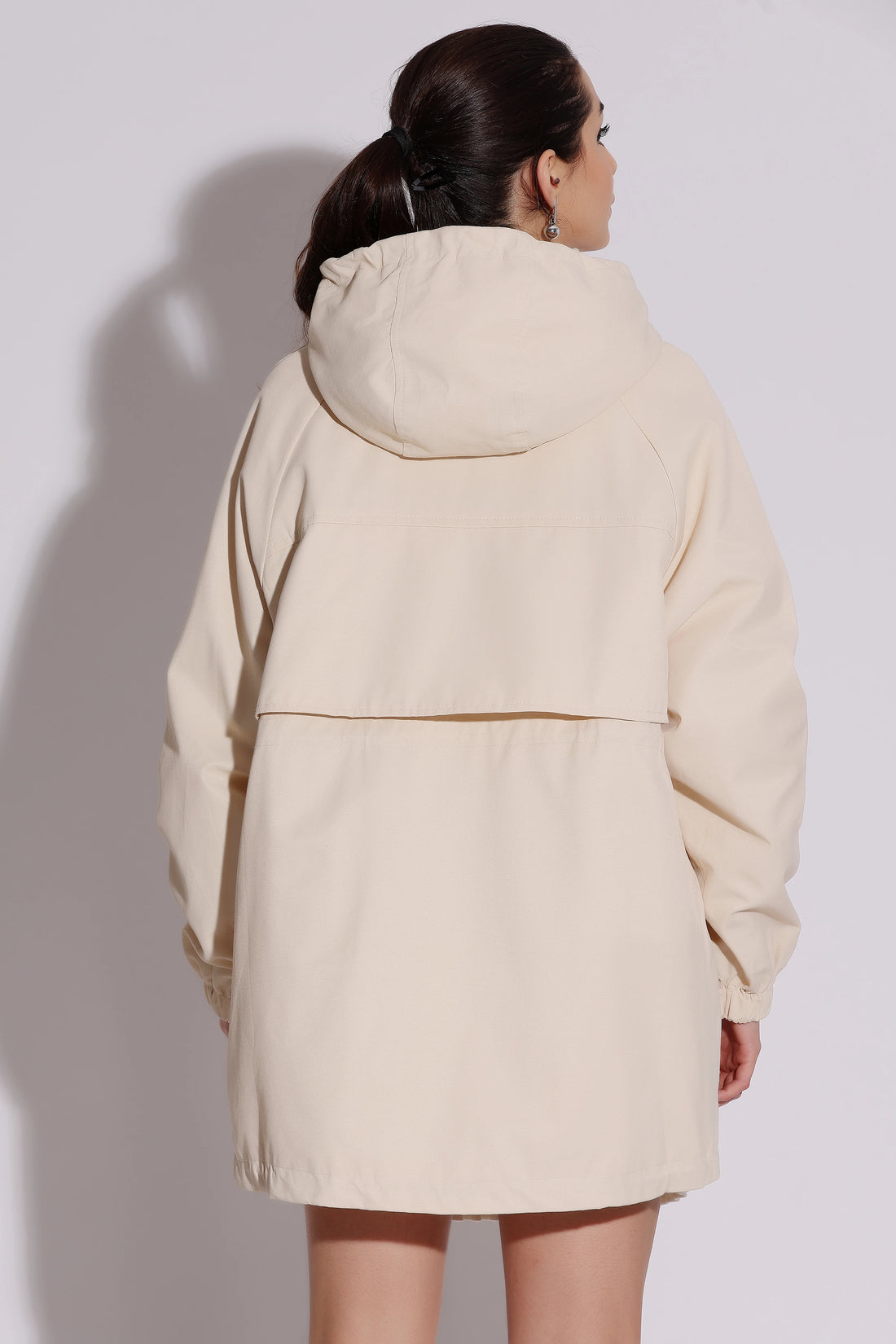 Beige Hooded Parka Jacket