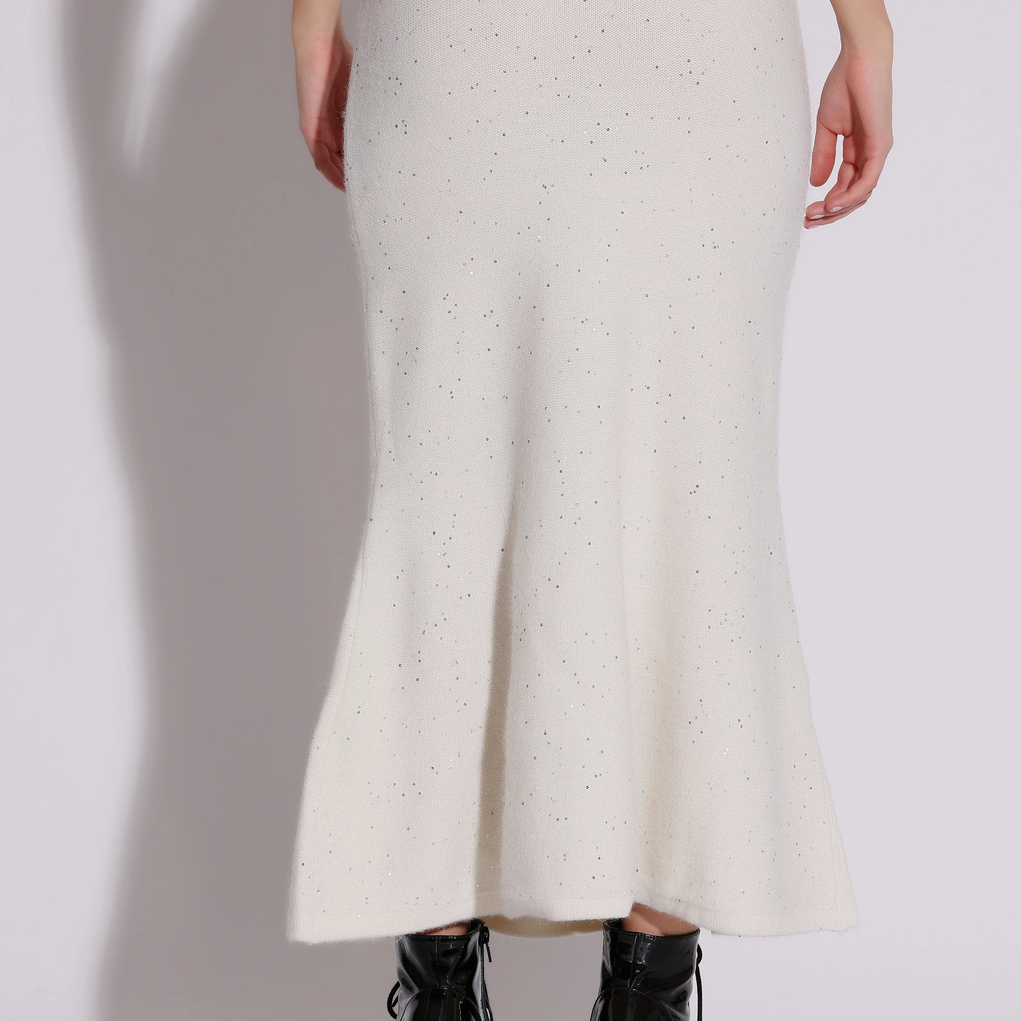 Speckled Ivory Midi Skirt