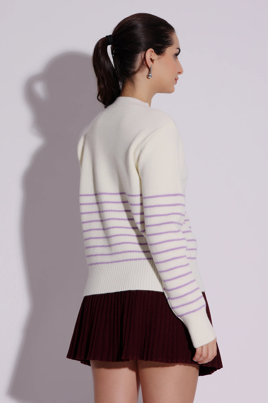 Product Name: Striped Cream Sweater