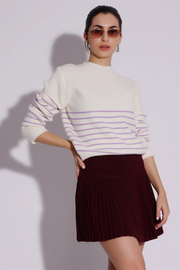 Product Name: Striped Cream Sweater