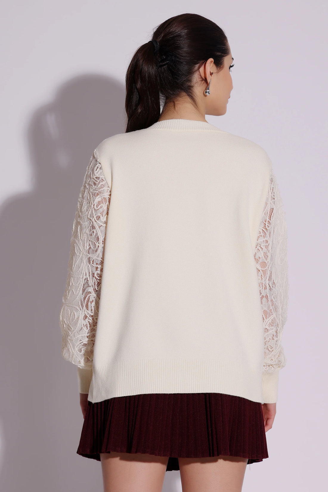 Lace Sleeve Sweater