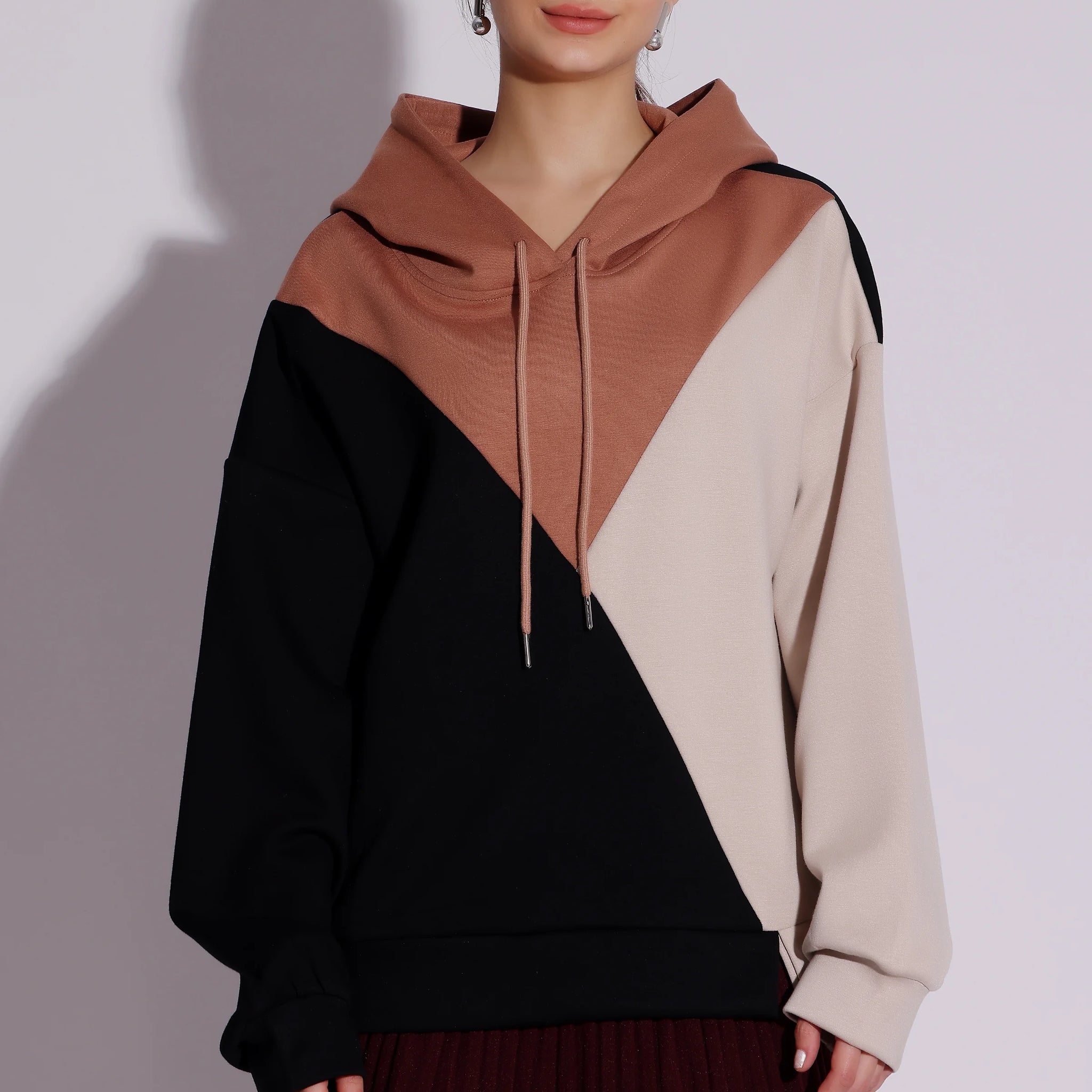 Colorblock Hoodie Dress