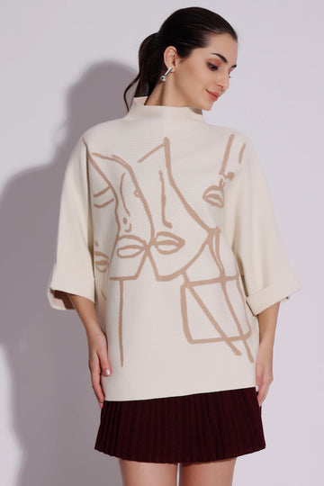 Abstract Print Oversized top