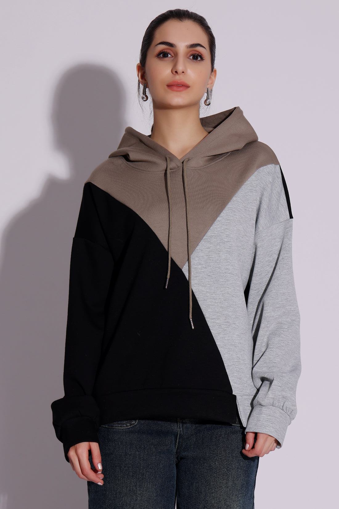 Tri-Tone Panel Hoodie