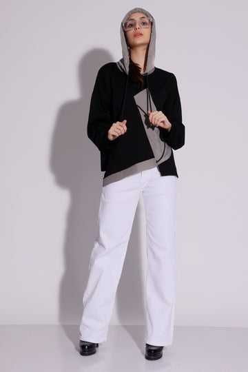 Two-Tone Asymmetrical Hoodie