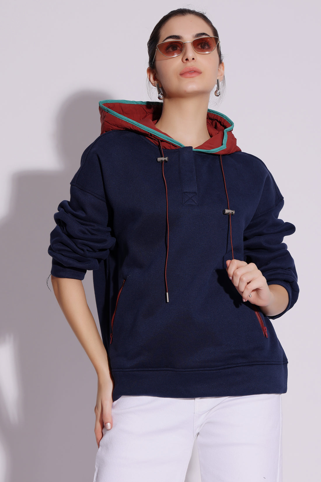 Contrast Hooded Sweatshirt