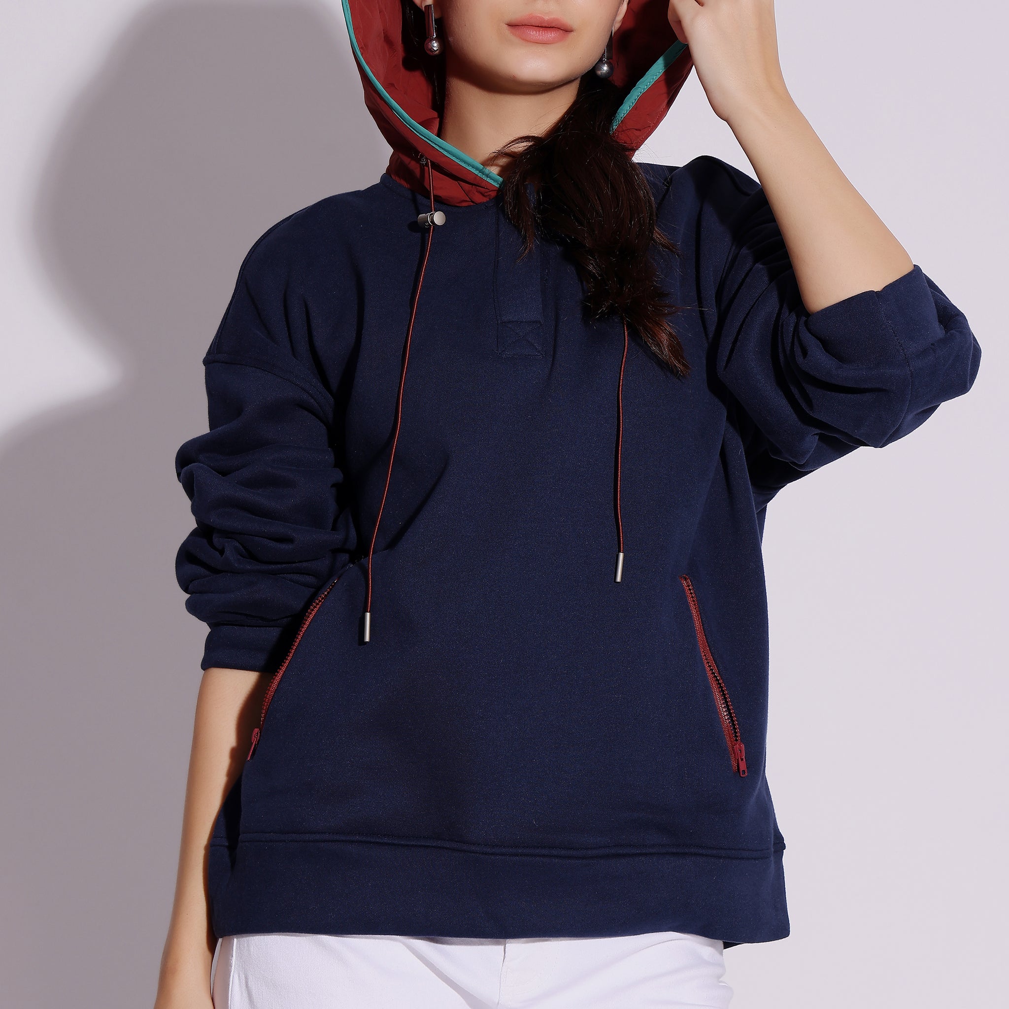 Contrast Hooded Sweatshirt