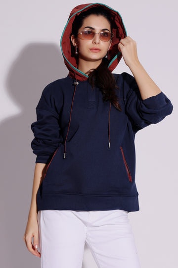 Contrast Hooded Sweatshirt