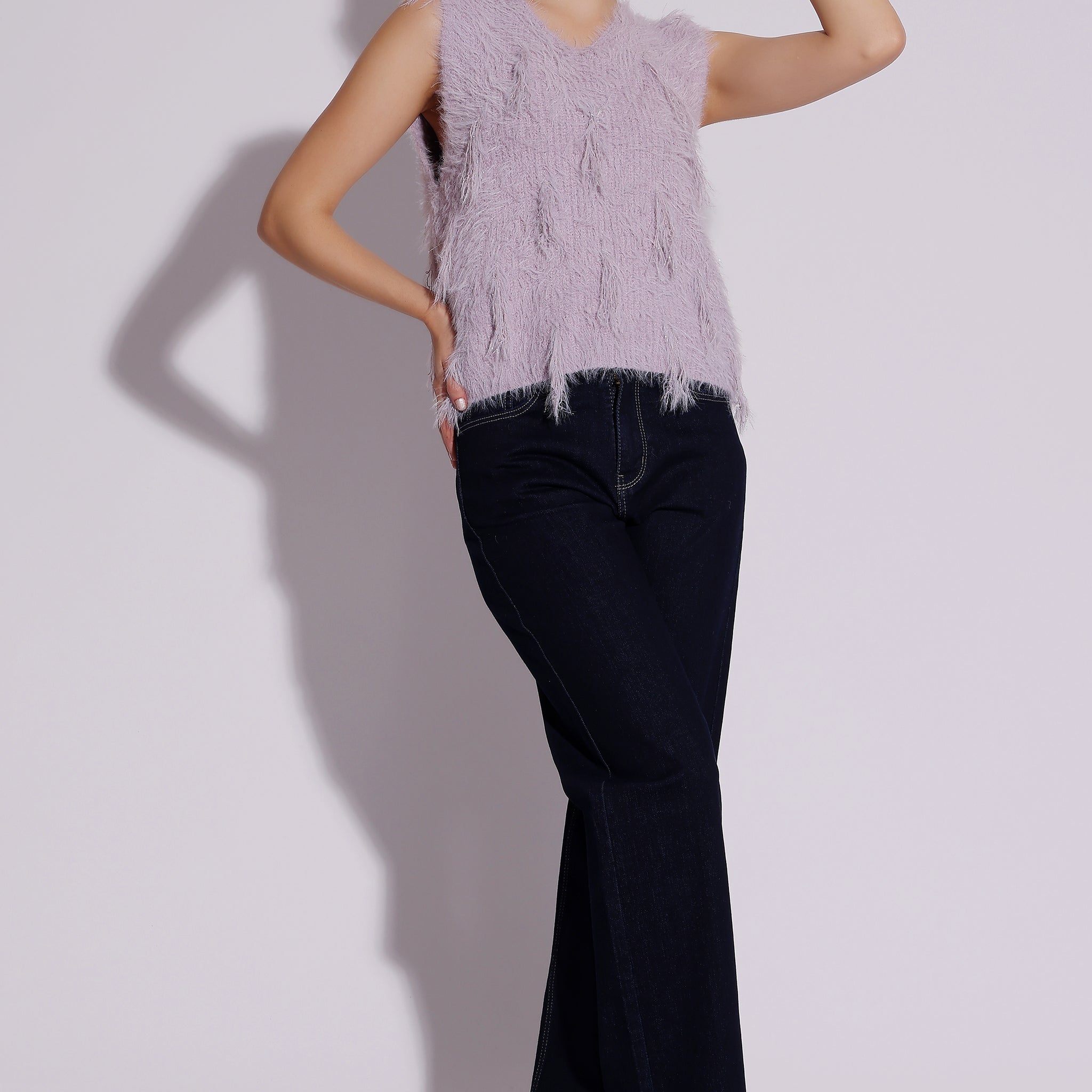 Fuzzy Sleeveless Winter Top